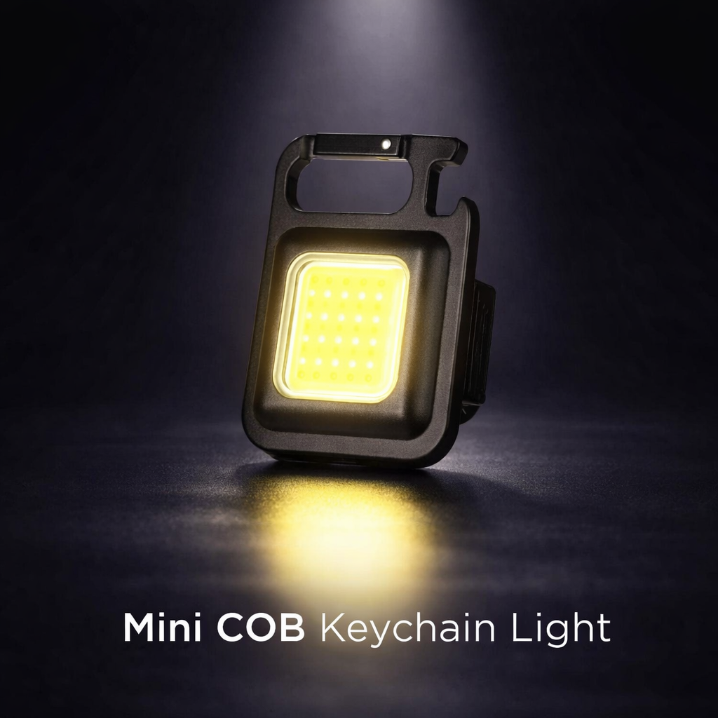 Mini COB Keychain Light – Rechargeable Magnetic Pocket Flashlight with Bottle Opener