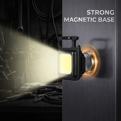 Mini COB Keychain Light – Rechargeable Magnetic Pocket Flashlight with Bottle Opener