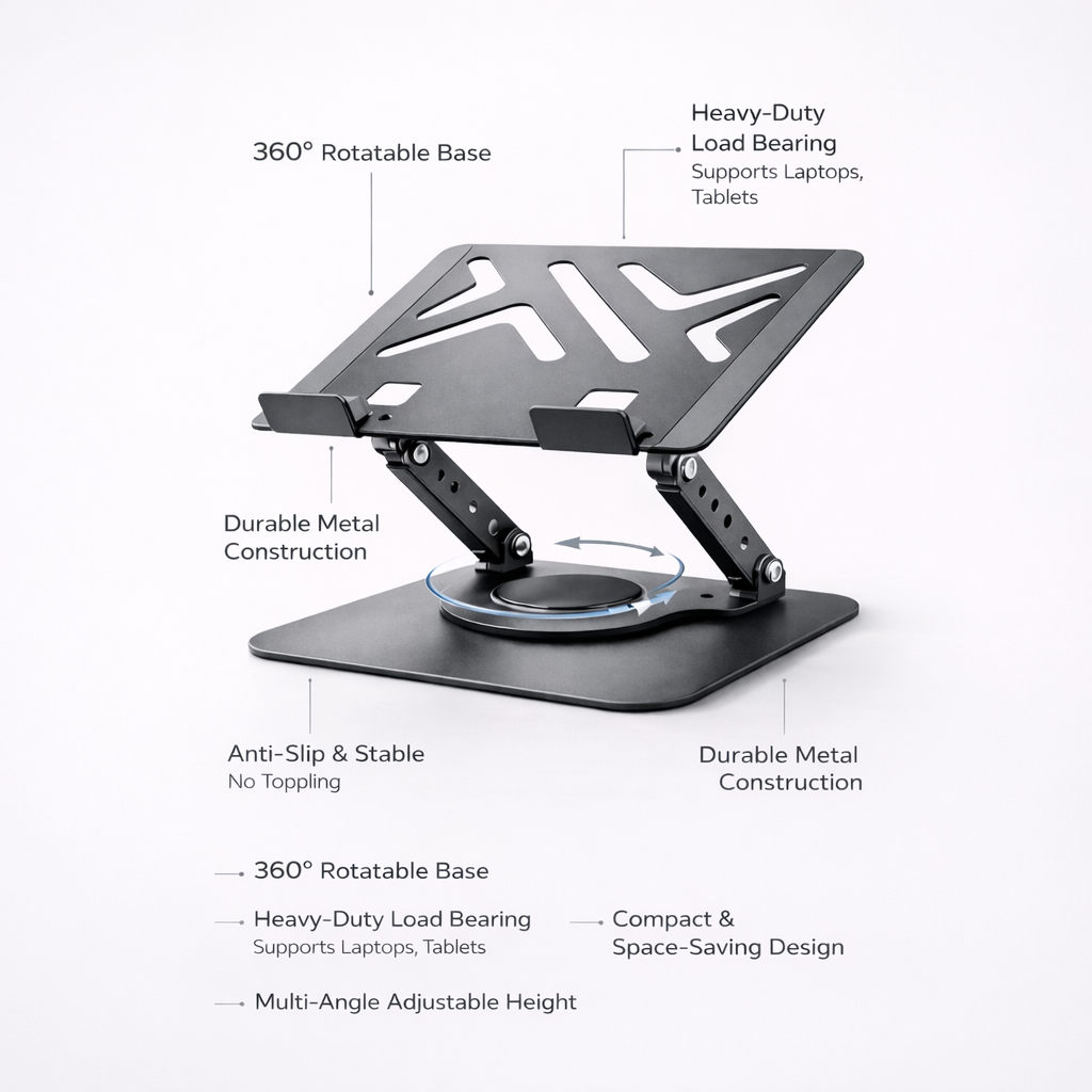 360° Adjustable Rotating Metal Laptop Stand