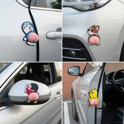 Cute Butt Stickers – Silicone Anti-Collision Protector for Car, Door & Gadgets (Pick Any 4 Pack)