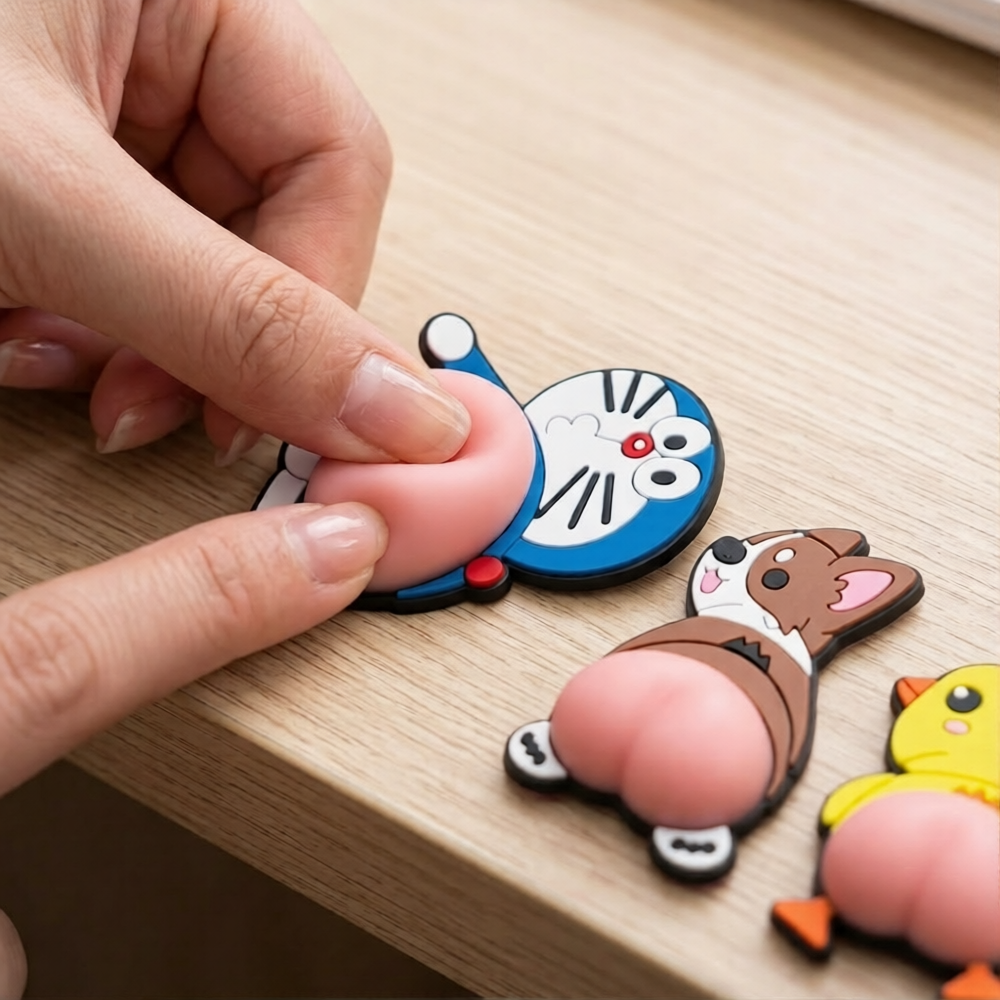 Cute Butt Stickers – Silicone Anti-Collision Protector for Car, Door & Gadgets (Pick Any 4 Pack)