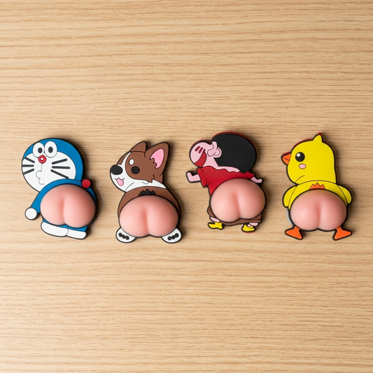 Cute Butt Stickers – Silicone Anti-Collision Protector for Car, Door & Gadgets (Pick Any 4 Pack)